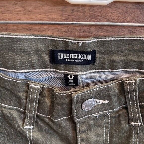 True Religion Cargo Bootcut Jeans Women’s Size 28 Military Green NWT - Picture 6 of 11